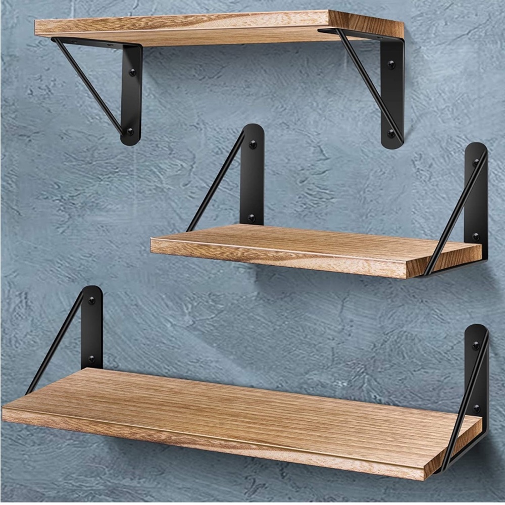 Floating Shelves, Rustic Wood Shelves, 3 Sets of Wall Mounted shelves